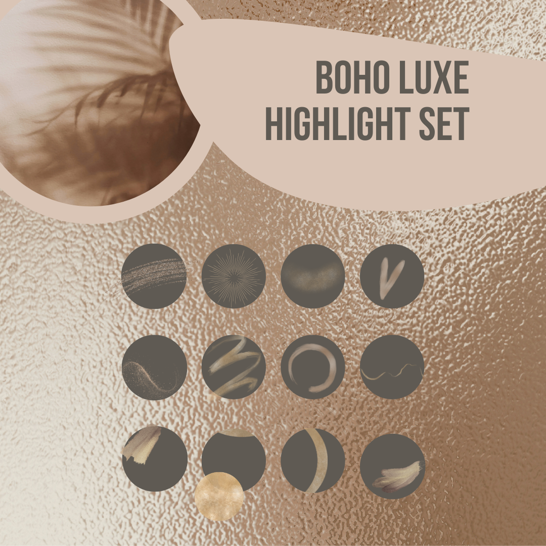 Boho Luxe Instagram Highlight Icons – 12 Elegant Covers (Bronze Edition)