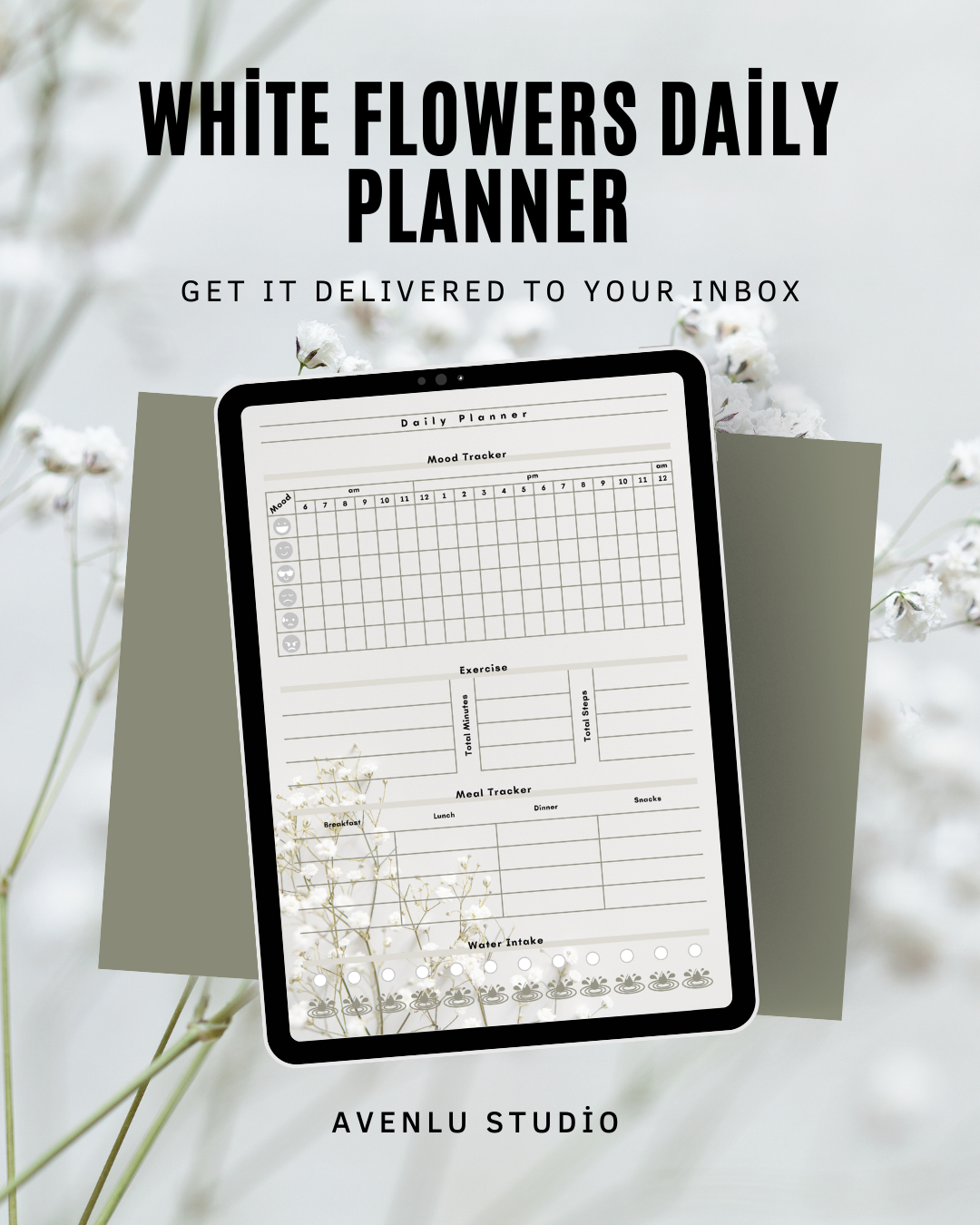 White Flowers Daily Planner
