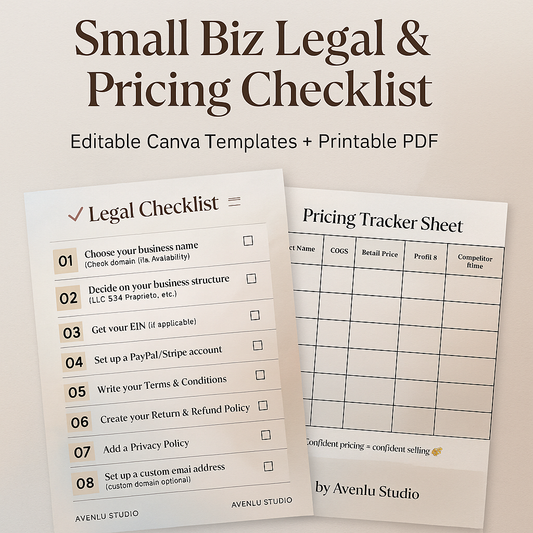 Small Biz Legal & Pricing Checklist – Aesthetic Startup Kit