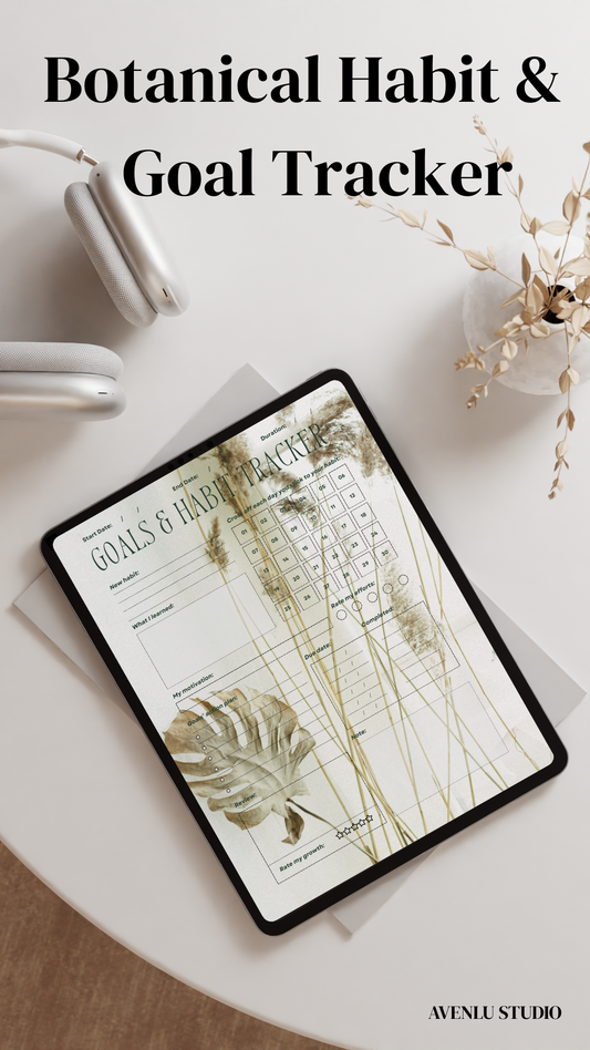 Botanical Self-Care & Productivity Bundle – 5 Aesthetic Printable Planners (PDF+PNG)