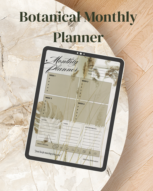 Botanical Self-Care & Productivity Bundle – 5 Aesthetic Printable Planners (PDF+PNG)
