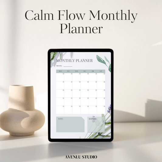 Lavender & Calm Flow Planner Bundle – 4 Aesthetic Printable Planners (Daily, Weekly, Monthly, PDF)