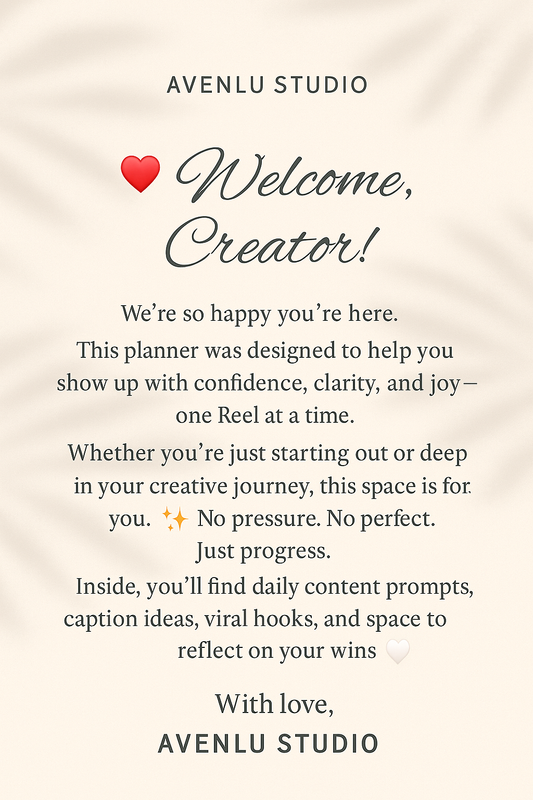 ✨ 30-Day Reels Planner – Plan, Create & Shine