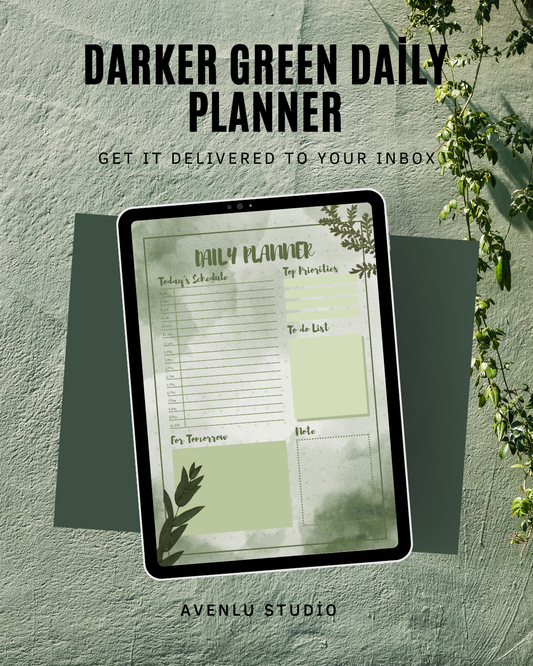 Darker Green Daily Planner